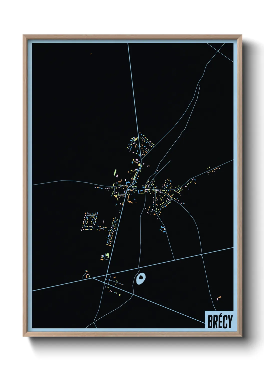 Une affiche de carte sur Brécy