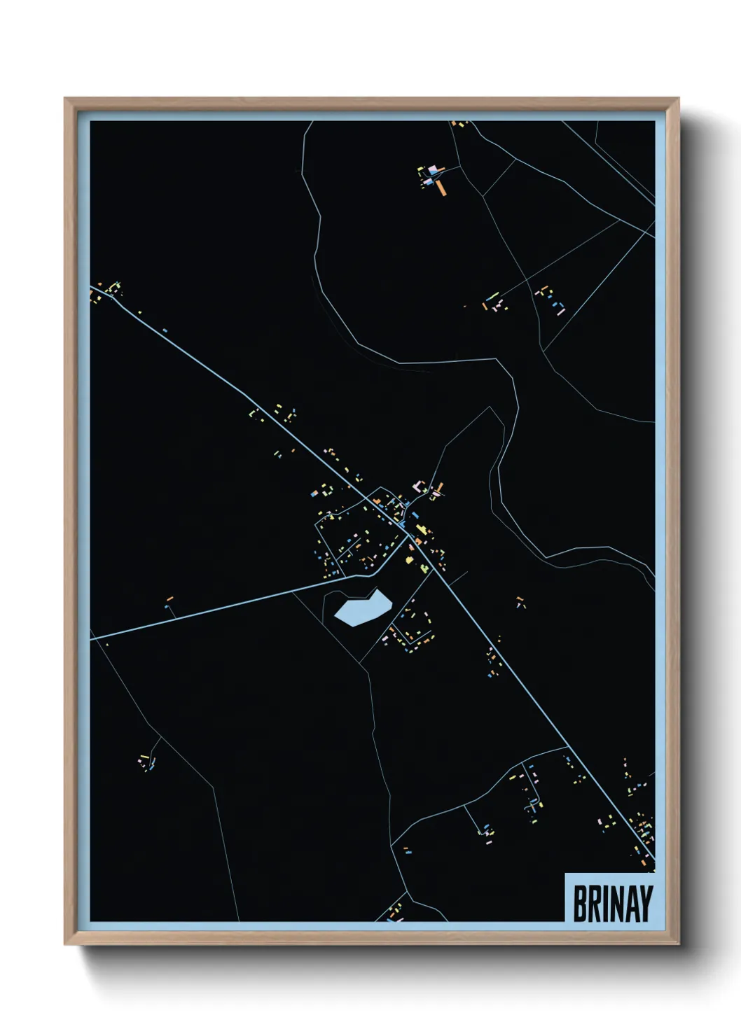 Une affiche de carte sur Brinay
