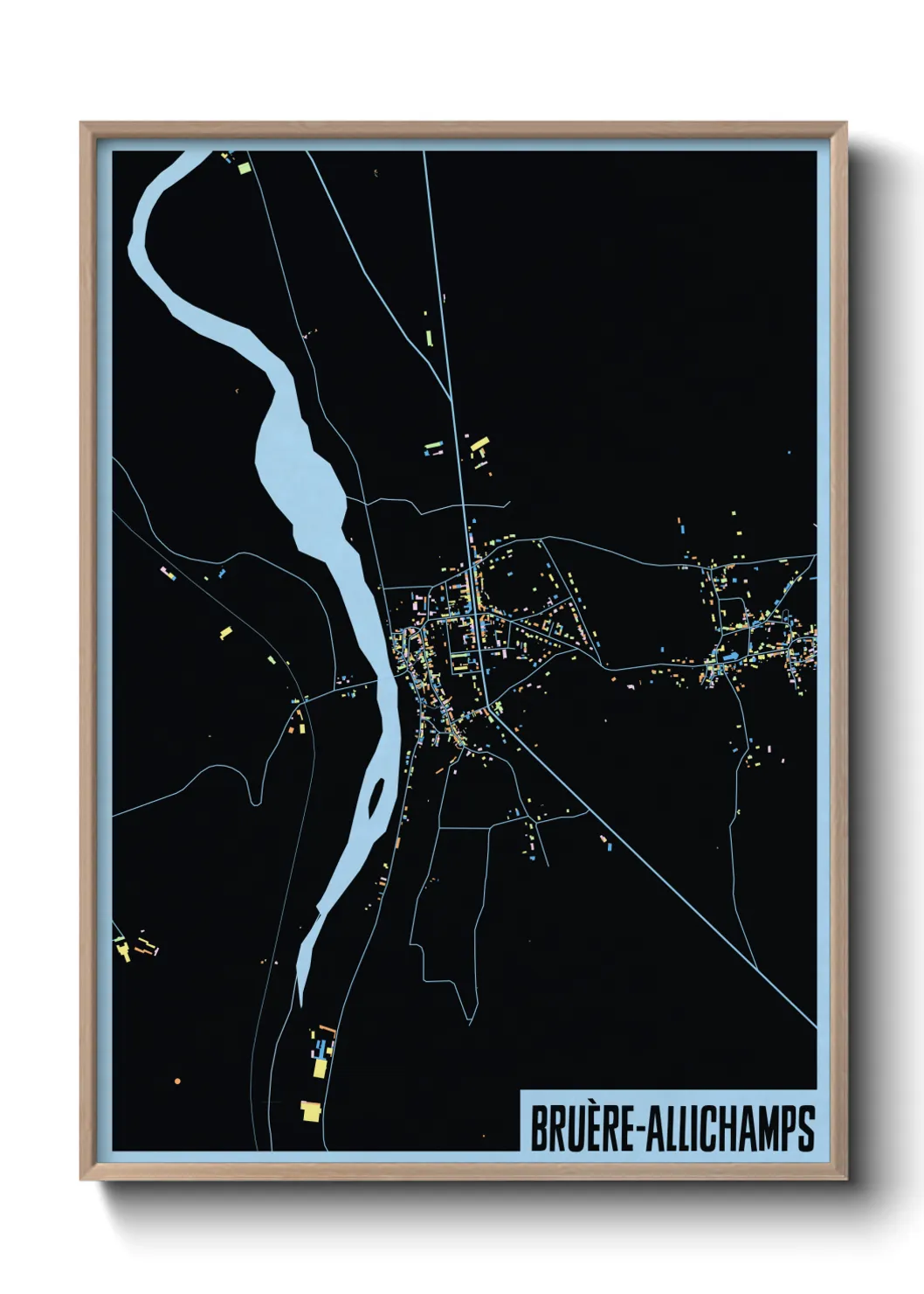 Une affiche de carte sur Bruère-Allichamps