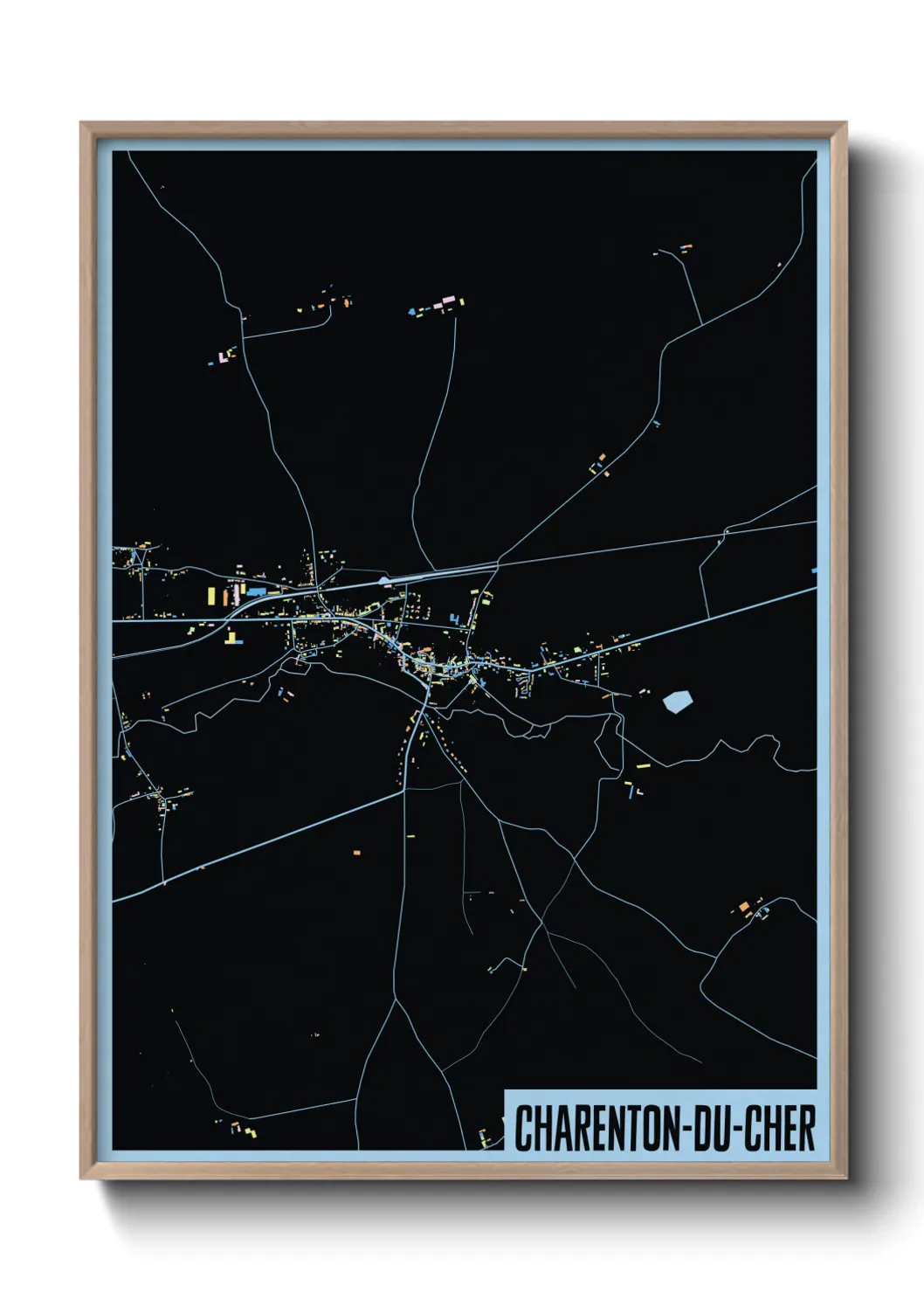 Une affiche de carte sur Charenton-du-Cher
