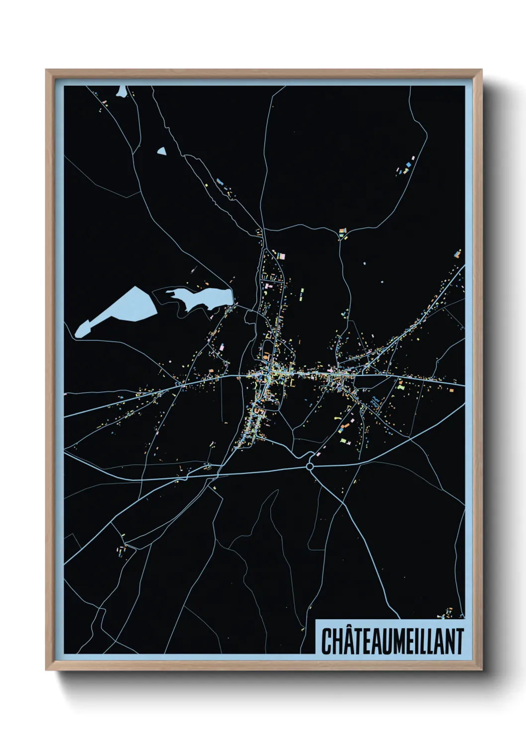 Une affiche de carte sur Châteaumeillant