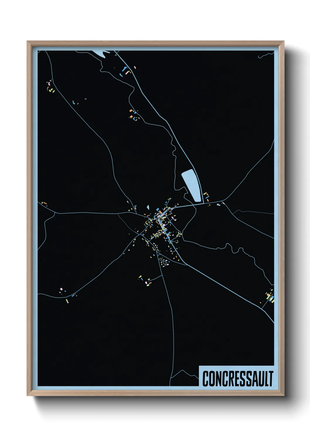 Une affiche de carte sur Concressault