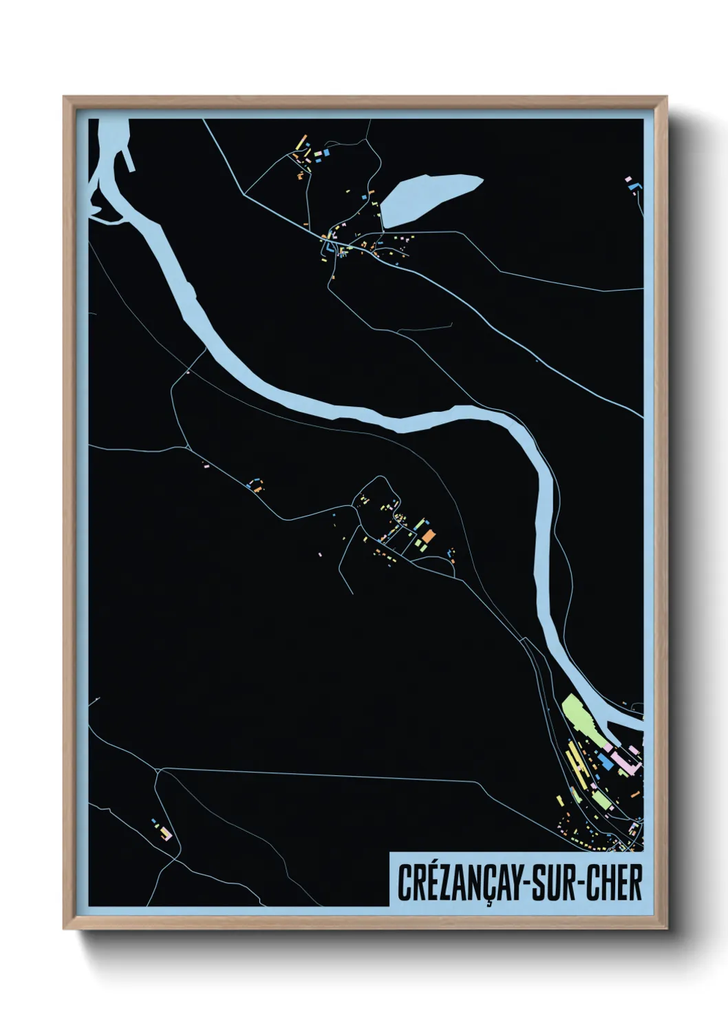 Une affiche de carte sur Crézançay-sur-Cher