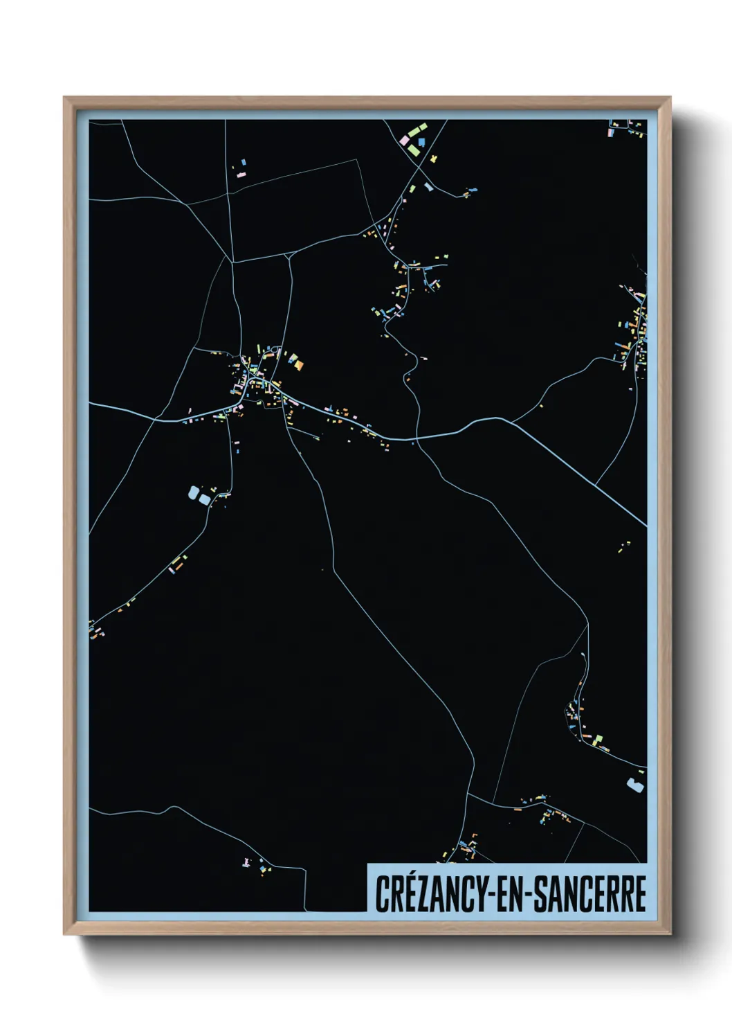 Une affiche de carte sur Crézancy-en-Sancerre