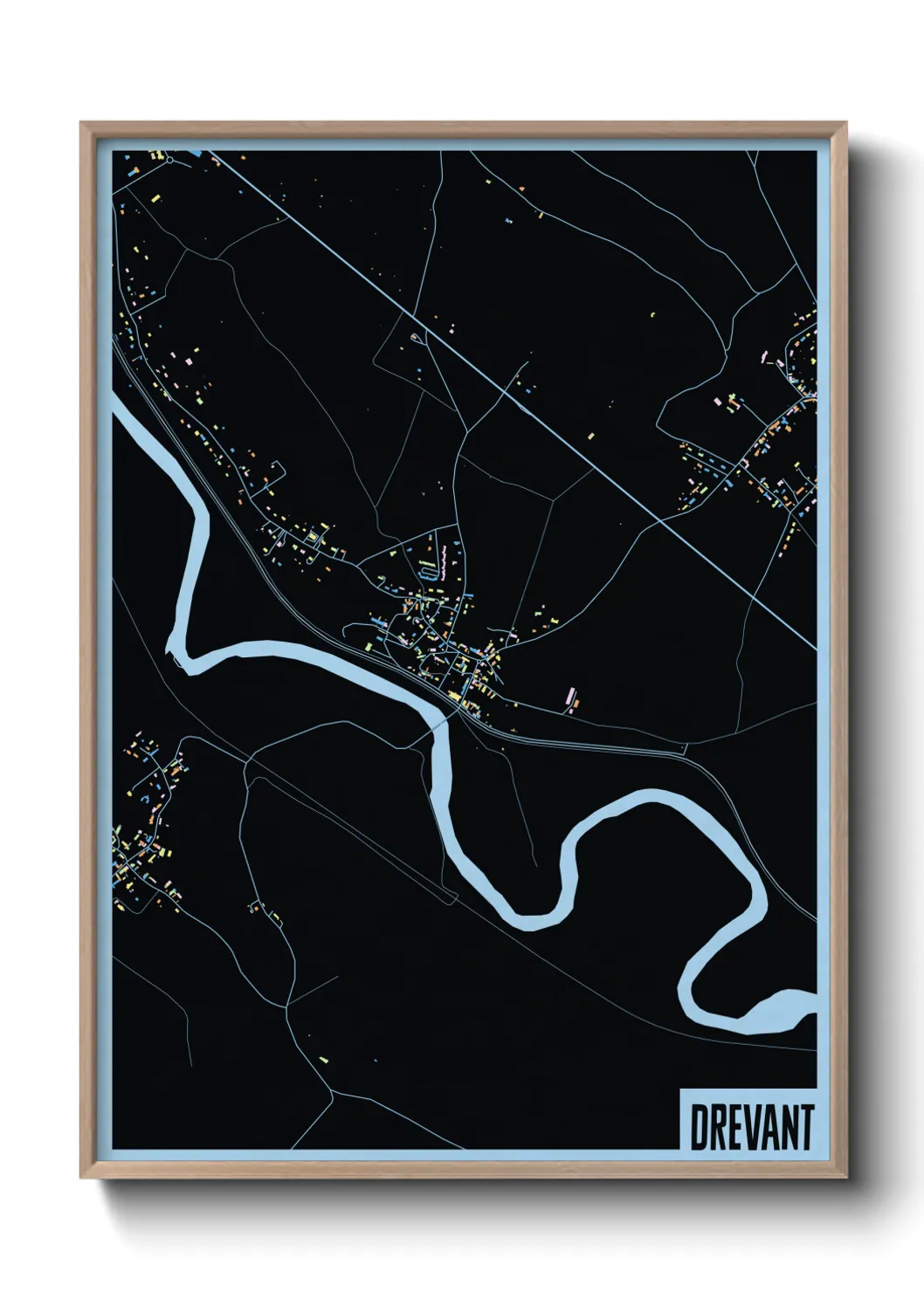 Une affiche de carte sur Drevant