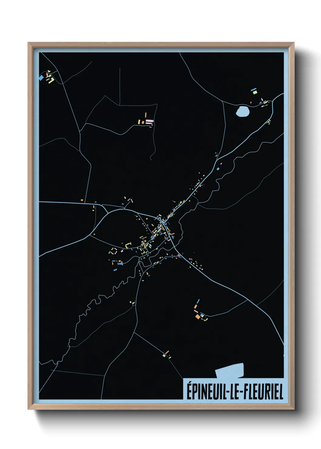 Une affiche de carte sur Épineuil-le-Fleuriel