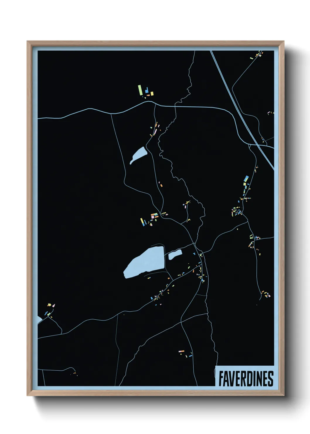 Une affiche de carte sur Faverdines