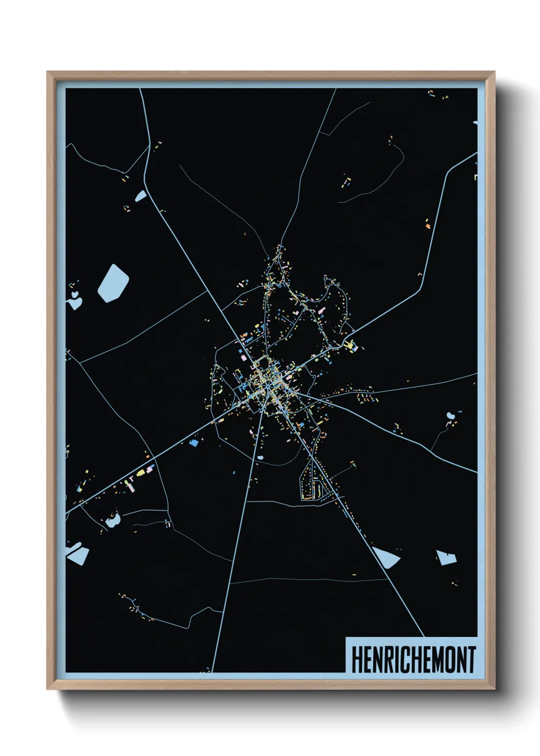 Une affiche de carte sur Henrichemont