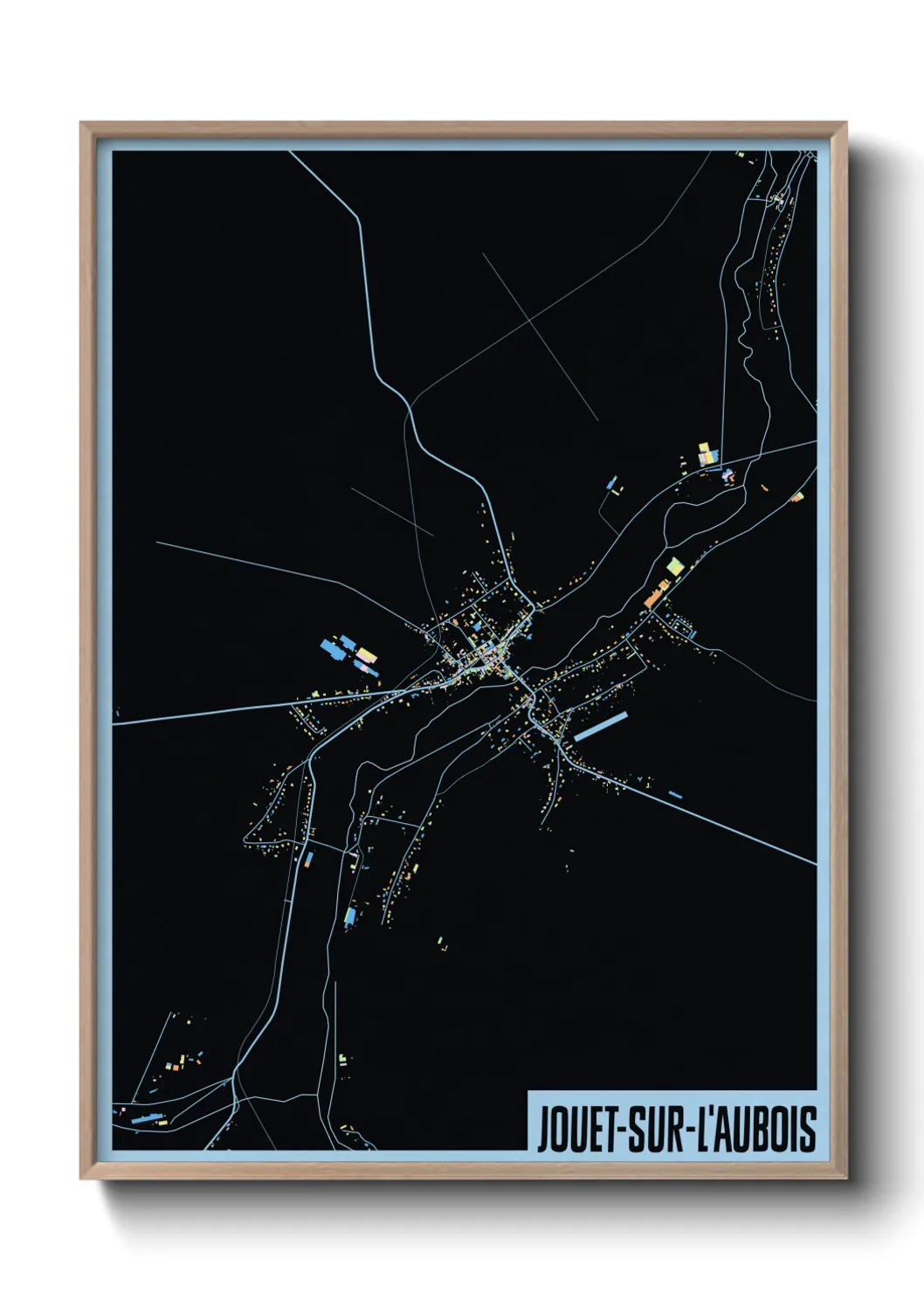 Une affiche de carte sur Jouet-sur-l'Aubois