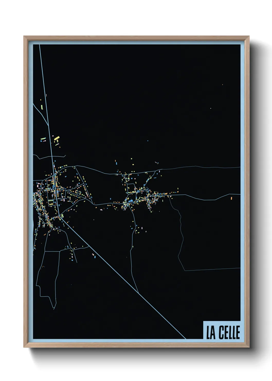 Une affiche de carte sur La Celle