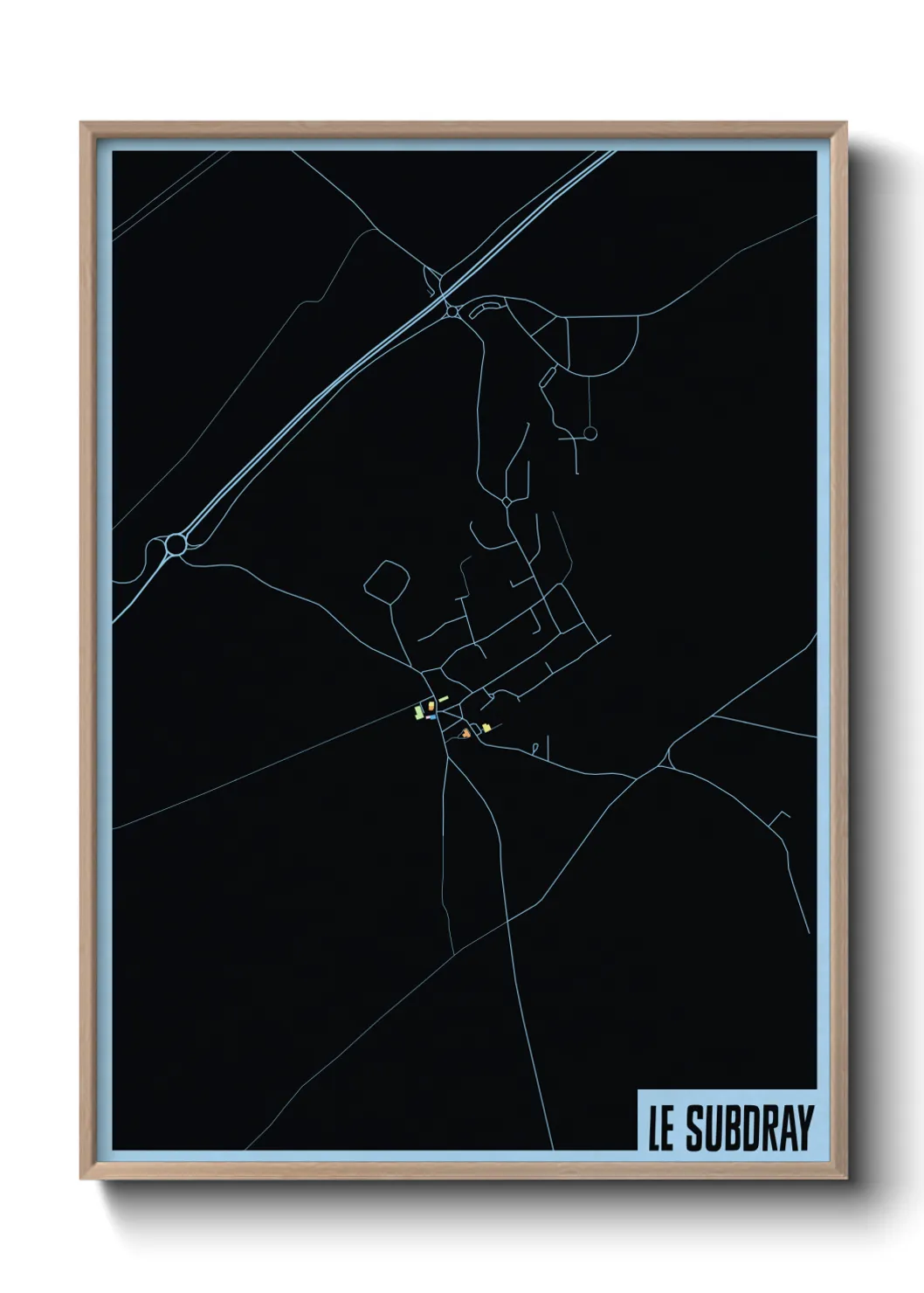 Une affiche de carte sur Le Subdray