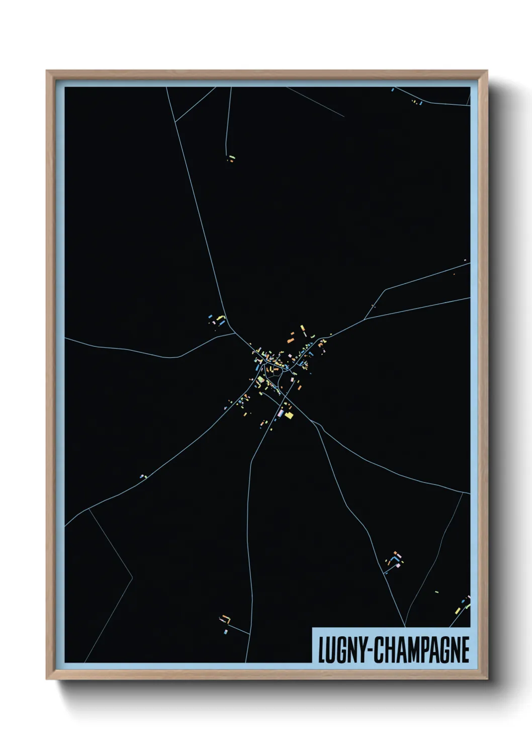 Une affiche de carte sur Lugny-Champagne