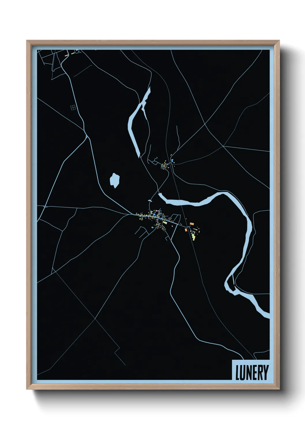 Une affiche de carte sur Lunery