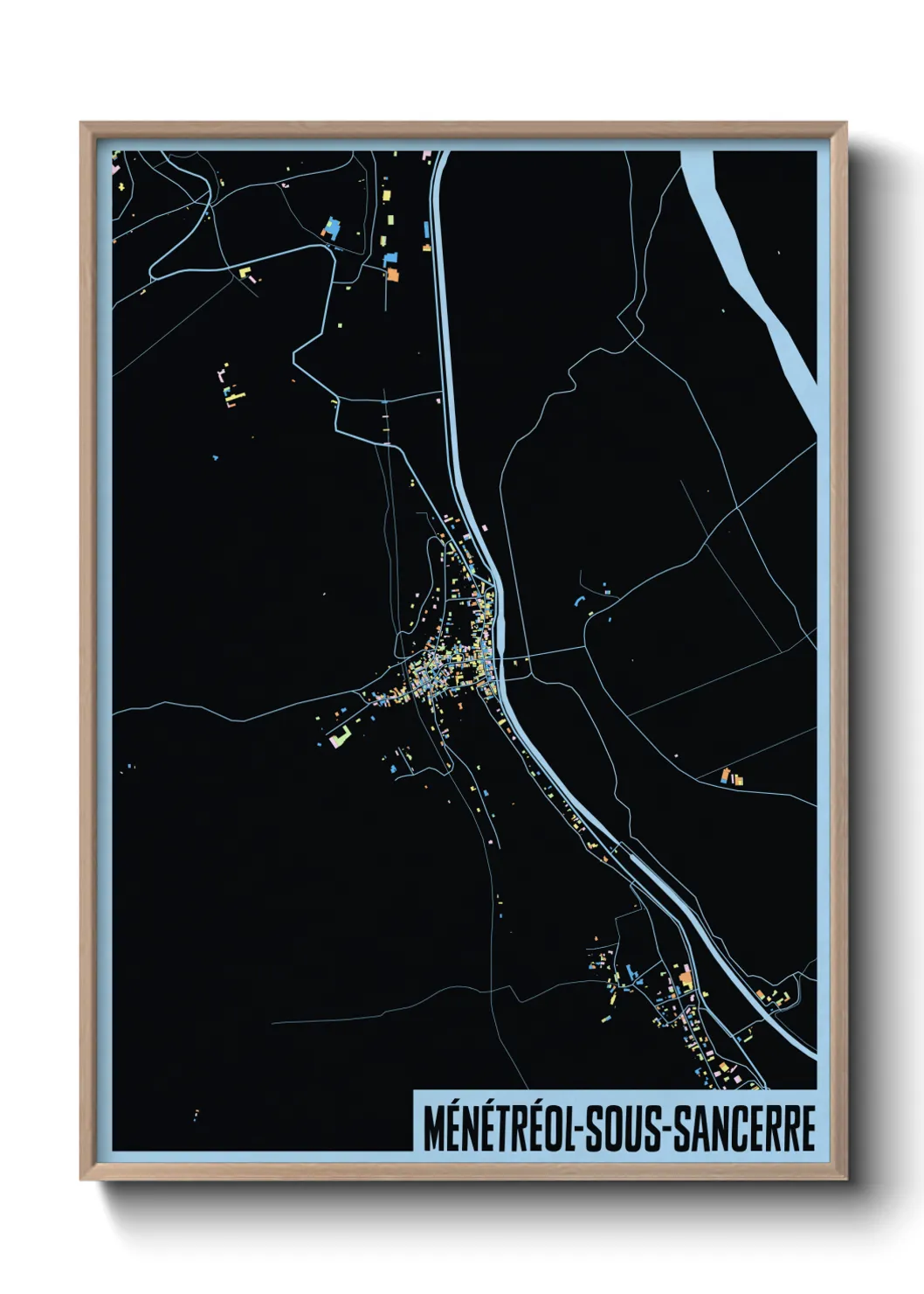 Une affiche de carte sur Ménétréol-sous-Sancerre