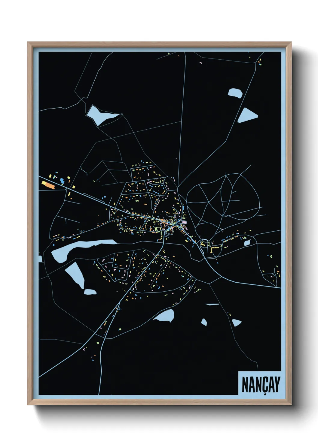 Une affiche de carte sur Nançay