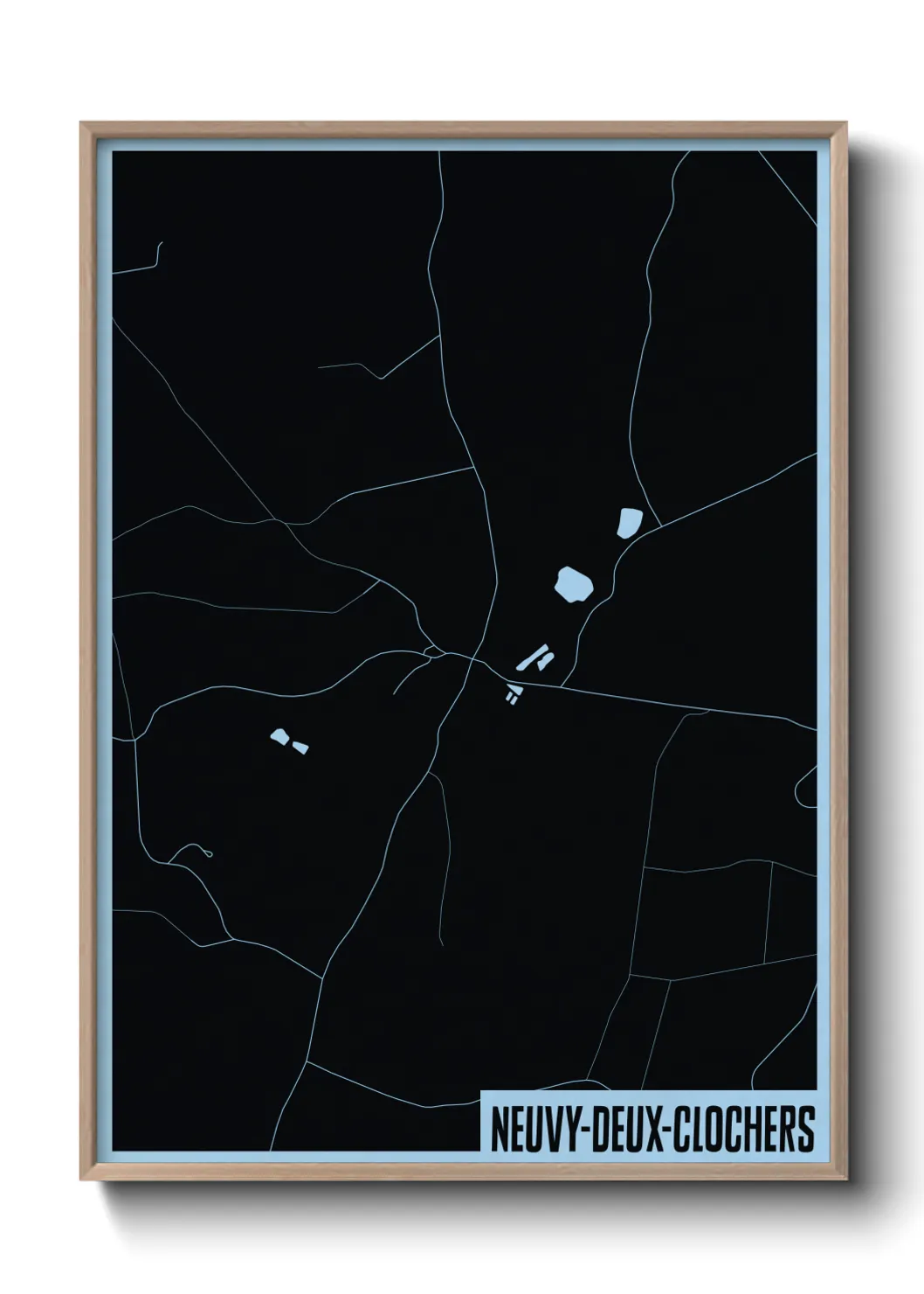 Une affiche de carte sur Neuvy-Deux-Clochers
