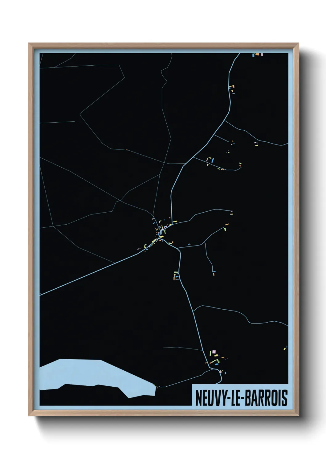 Une affiche de carte sur Neuvy-le-Barrois