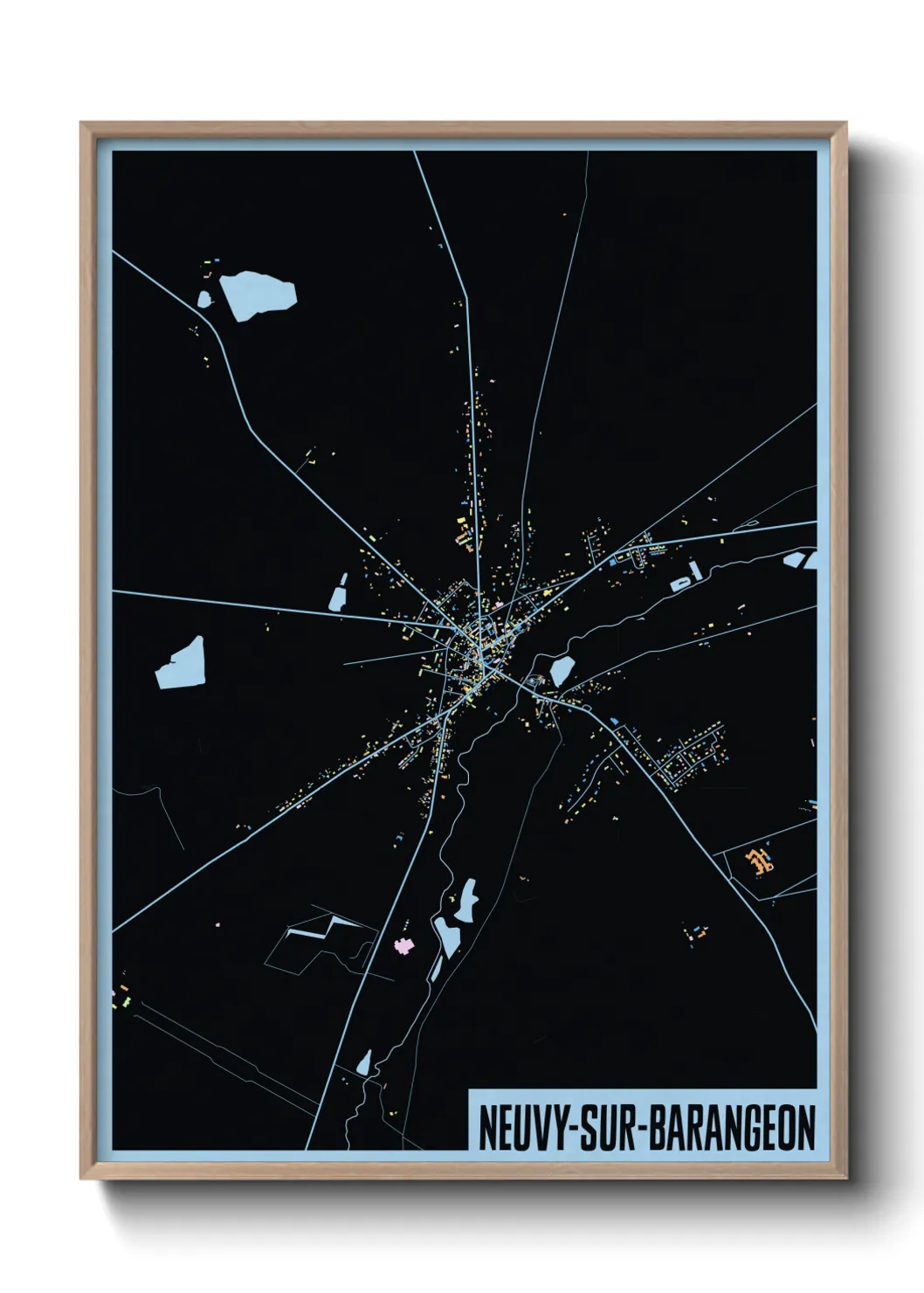 Un poster carteNeuvy-sur-Barangeon