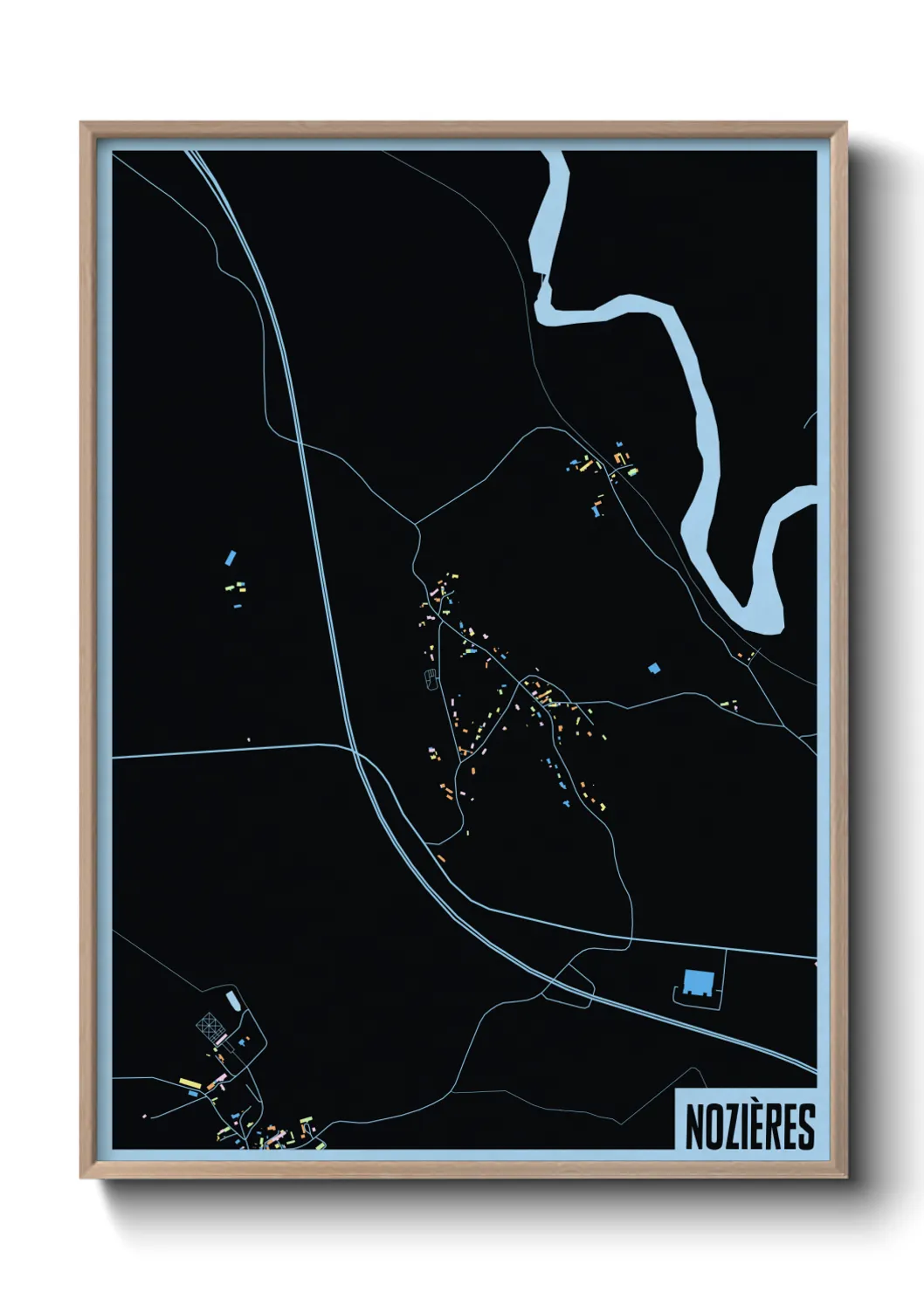 Une affiche de carte sur Nozières