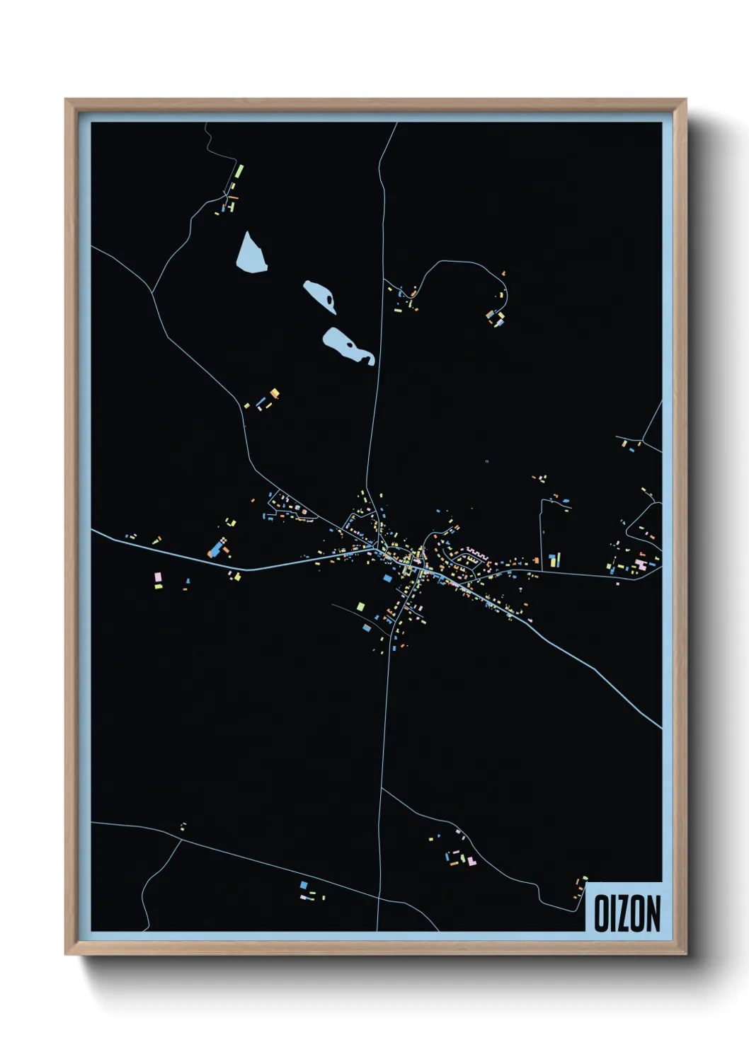 Une affiche de carte sur Oizon