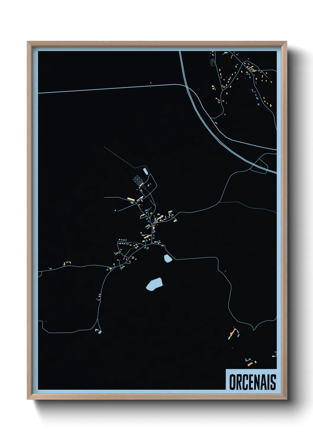 Une affiche de carte sur Orcenais