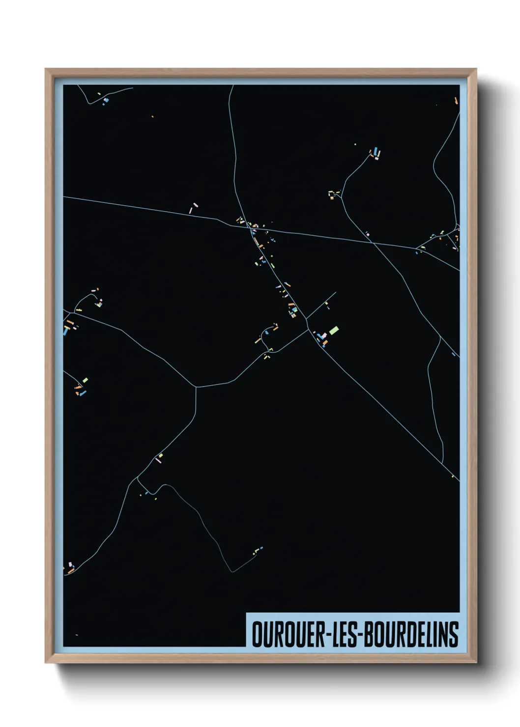 Une affiche de carte sur Ourouer-les-Bourdelins