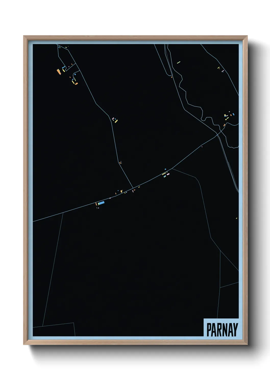 Une affiche de carte sur Parnay