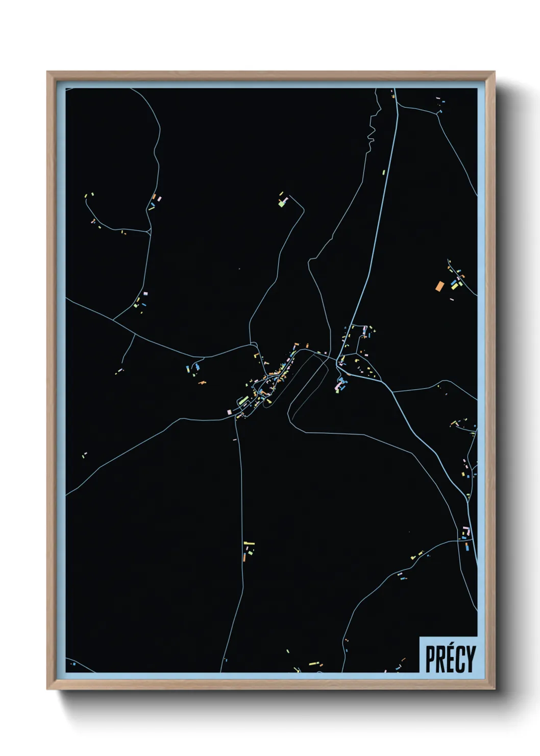 Une affiche de carte sur Précy