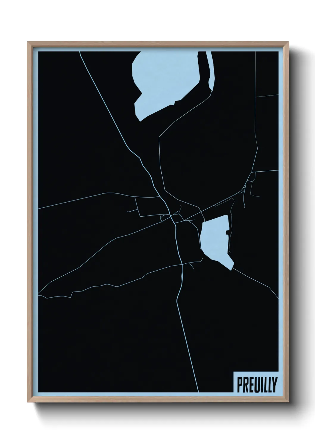 Une affiche de carte sur Preuilly