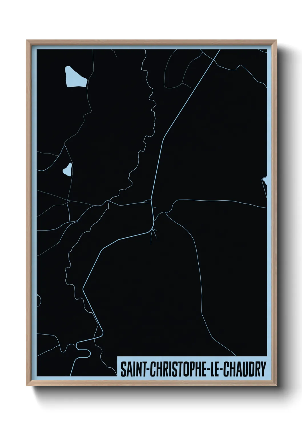 Une affiche de carte sur Saint-Christophe-le-Chaudry