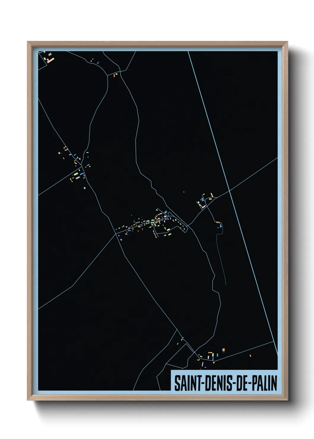 Une affiche de carte sur Saint-Denis-de-Palin