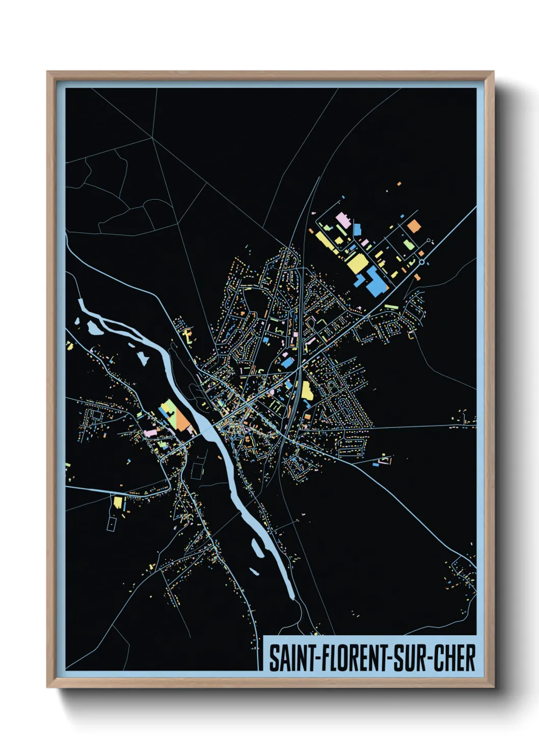 Une affiche de carte sur Saint-Florent-sur-Cher