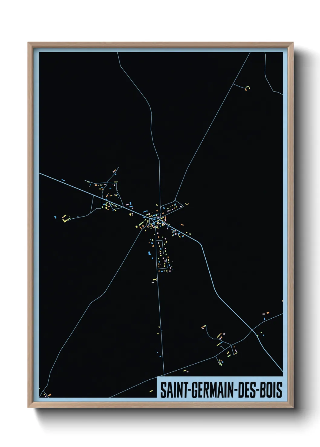 Une affiche de carte sur Saint-Germain-des-Bois