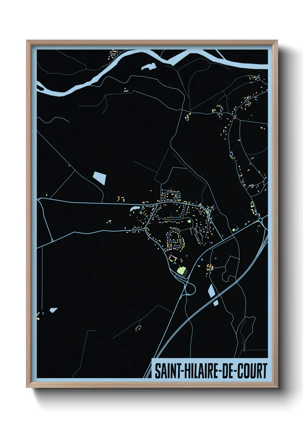 Une affiche de carte sur Saint-Hilaire-de-Court