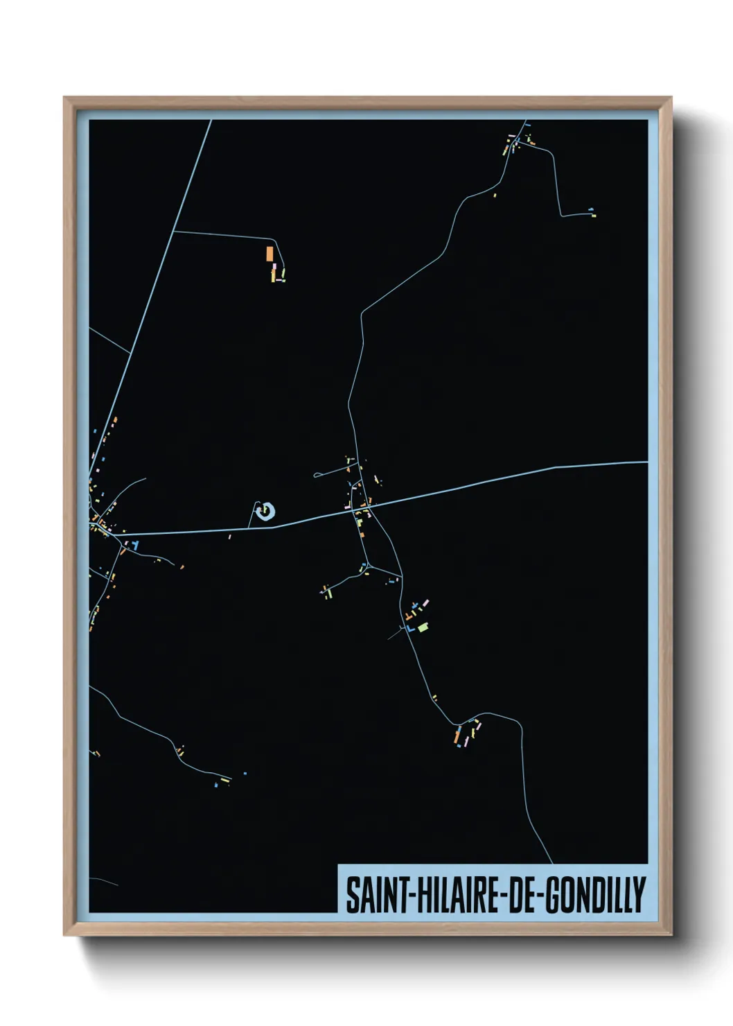 Une affiche de carte sur Saint-Hilaire-de-Gondilly