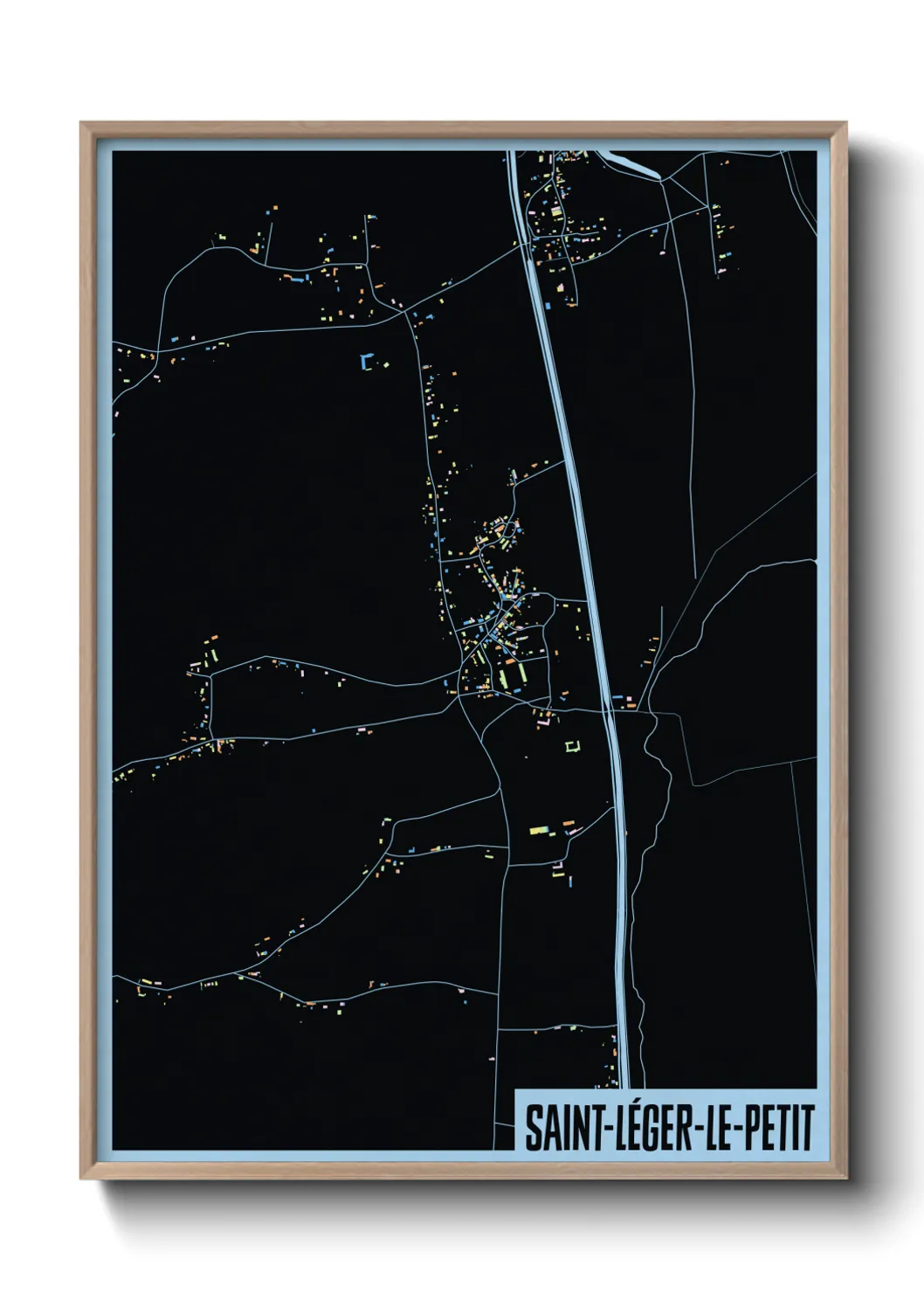 Une affiche de carte sur Saint-Léger-le-Petit