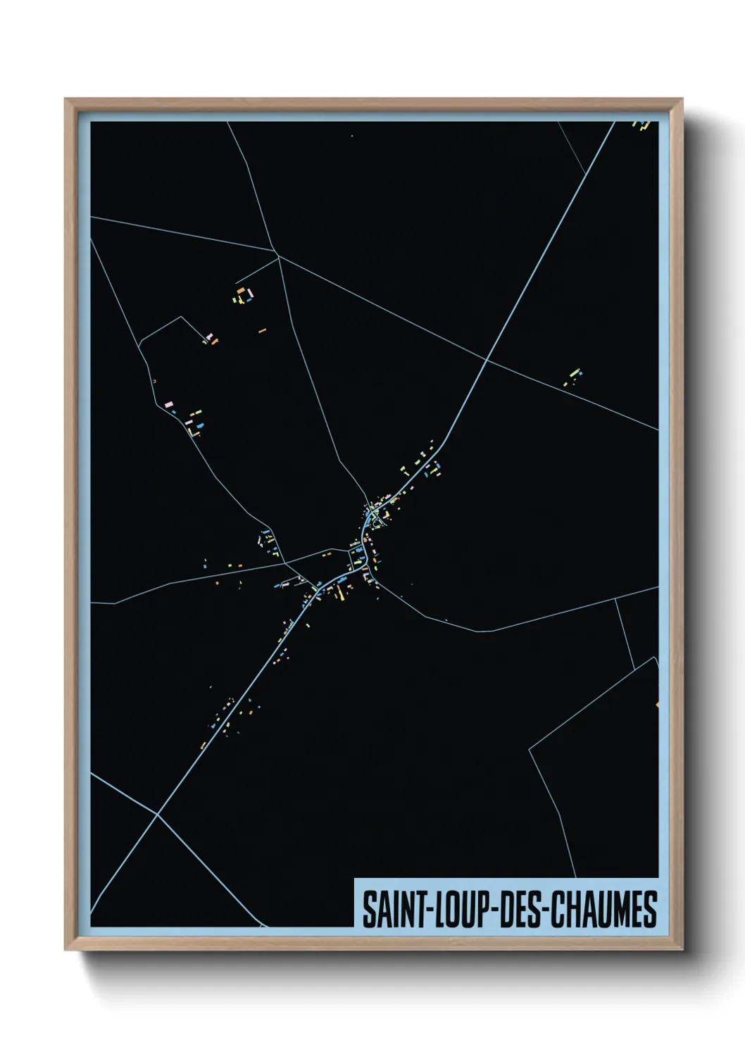 Une affiche de carte sur Saint-Loup-des-Chaumes