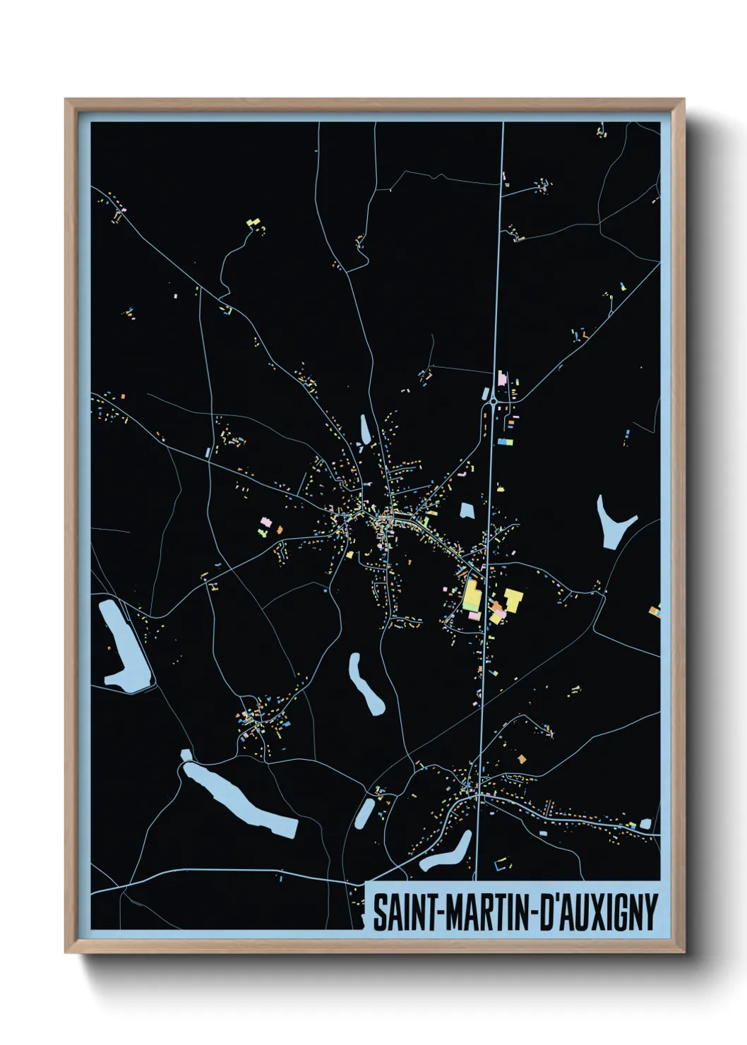 Une affiche de carte sur Saint-Martin-d'Auxigny