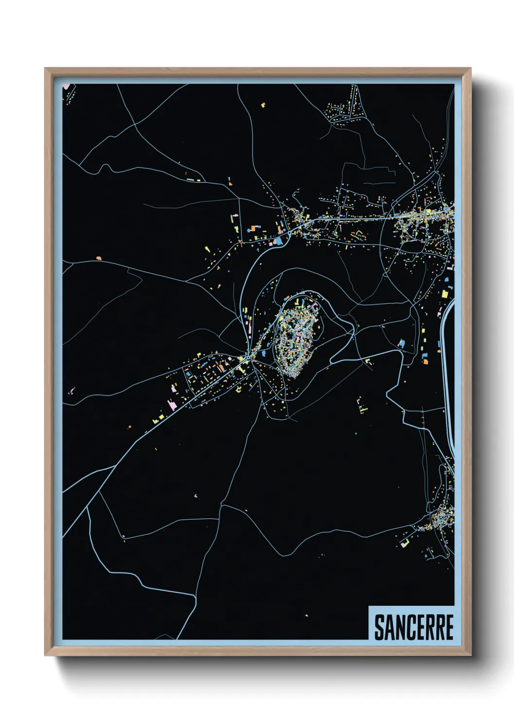 Une affiche de carte sur Sancerre