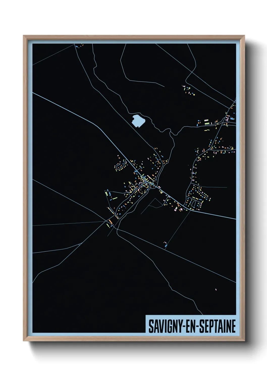 Une affiche de carte sur Savigny-en-Septaine