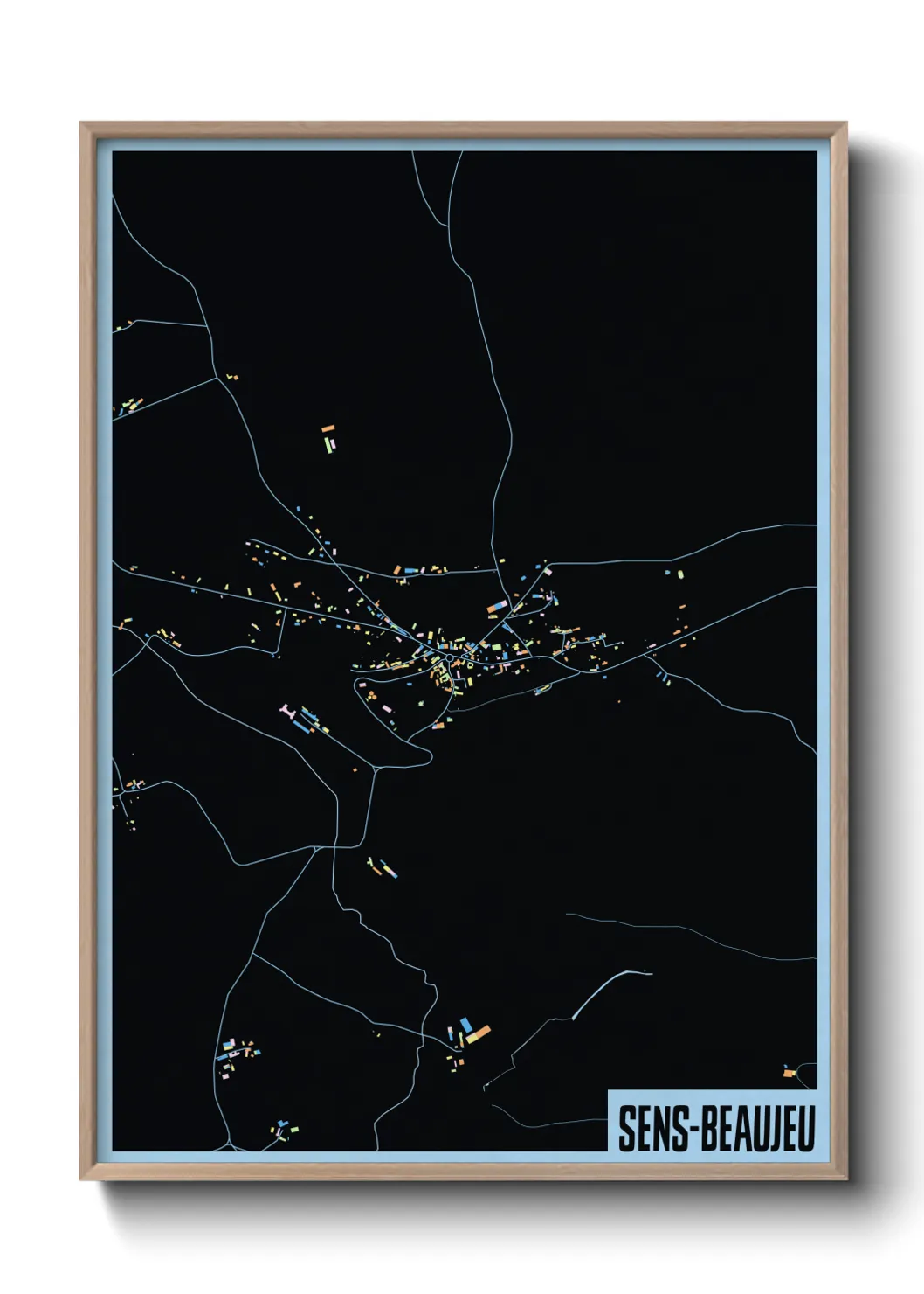 Une affiche de carte sur Sens-Beaujeu