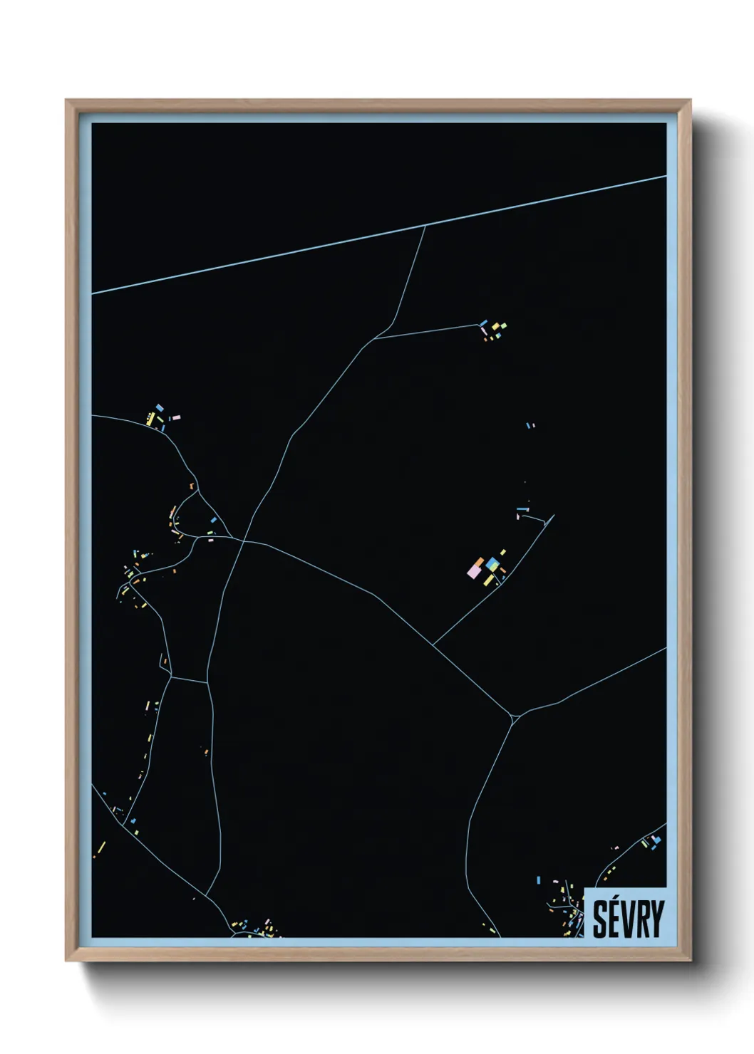 Une affiche de carte sur Sévry