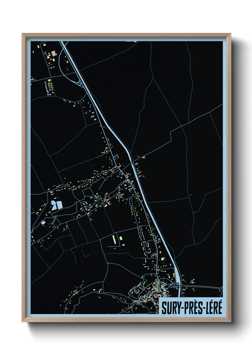 Une affiche de carte sur Sury-près-Léré