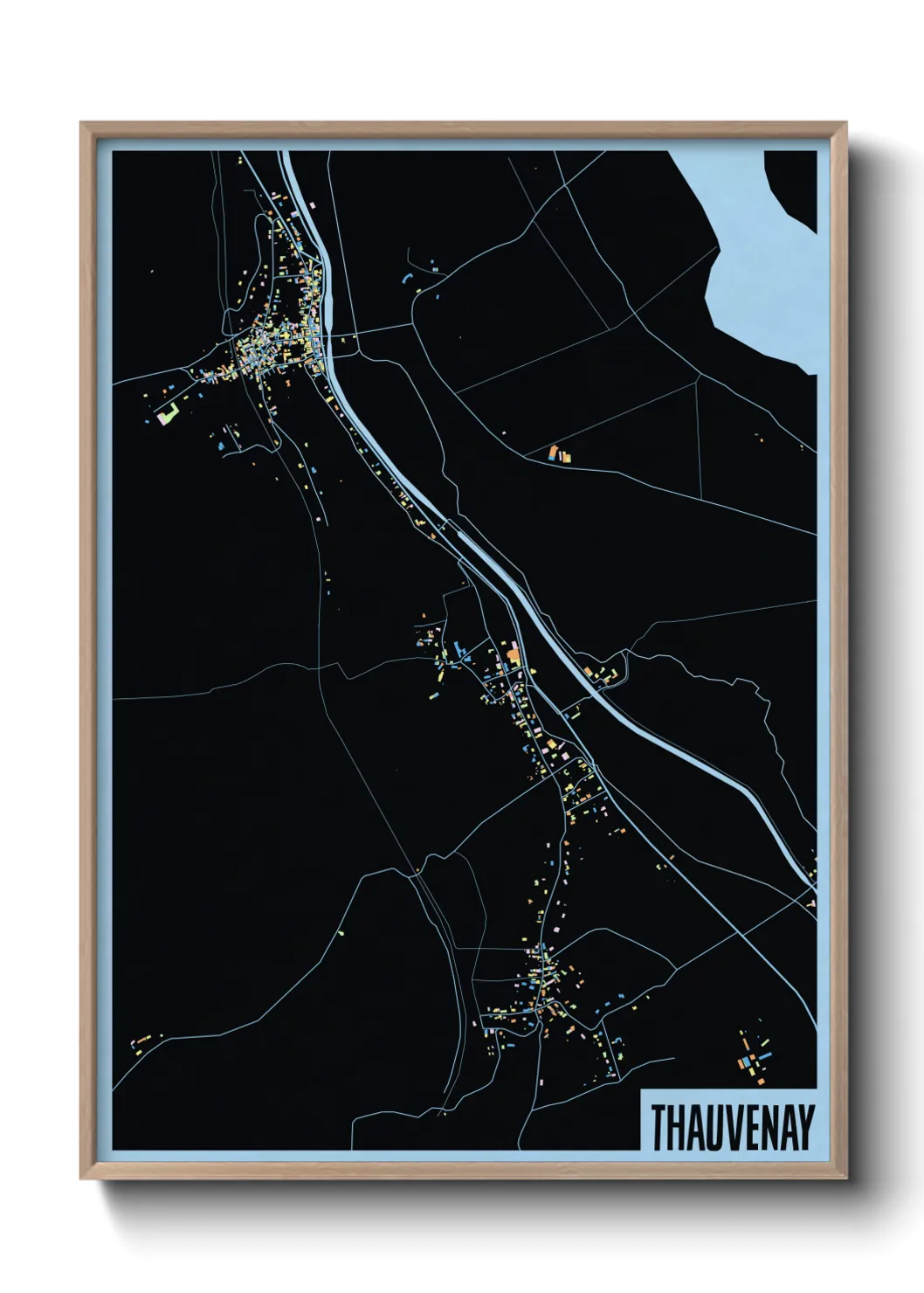 Une affiche de carte sur Thauvenay