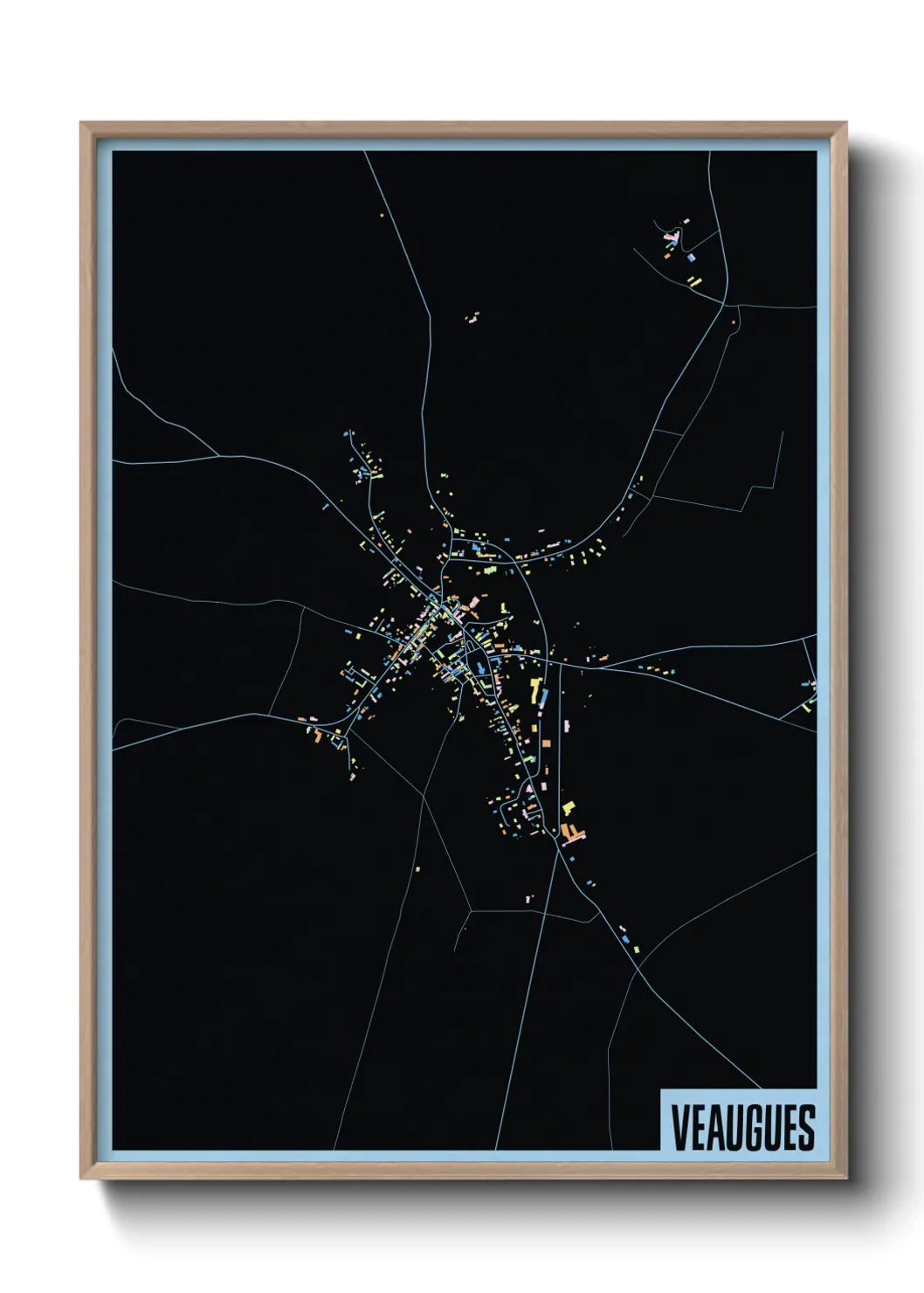 Une affiche de carte sur Veaugues