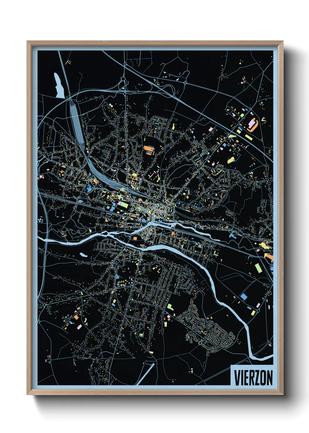 Une affiche de carte sur Vierzon