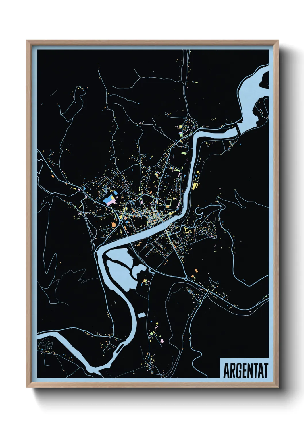 Une affiche de carte sur Argentat