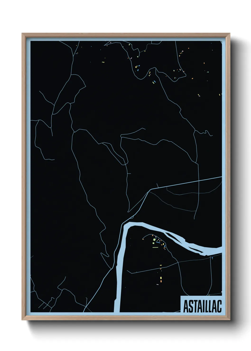 Une affiche de carte sur Astaillac