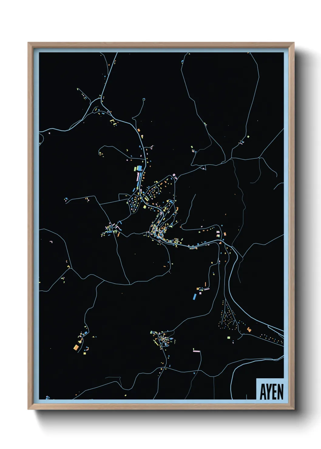 Une affiche de carte sur Ayen