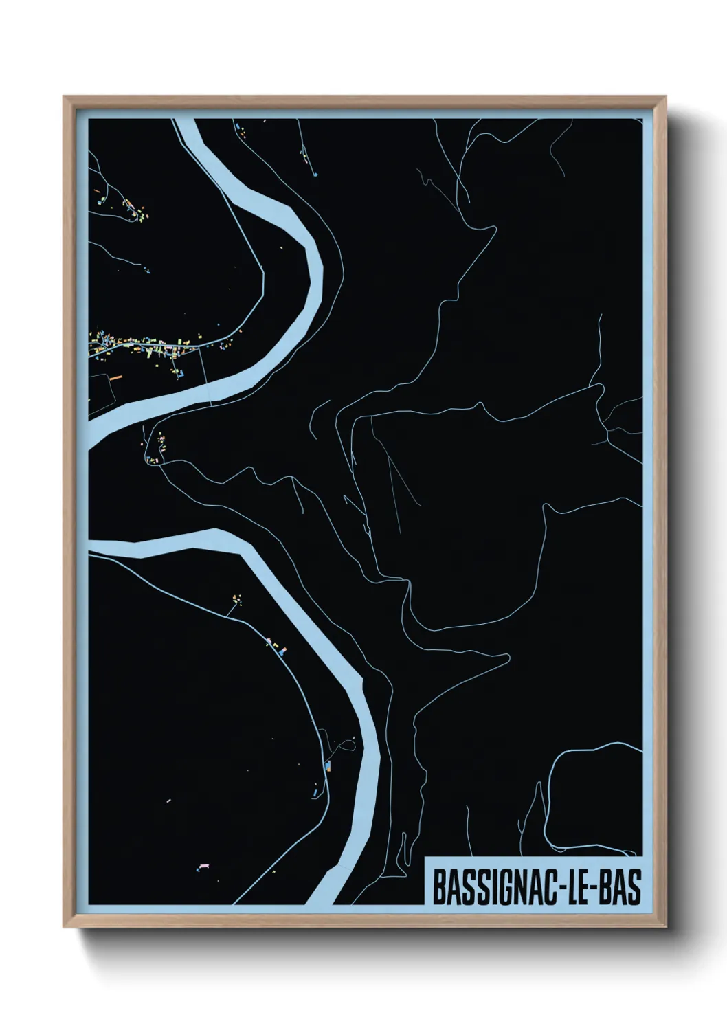 Une affiche de carte sur Bassignac-le-Bas